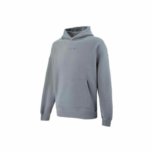 PUMA Men s Solid Color Pullover Hoodie Long Sleeve Sweatshirt in Gray EU L серый