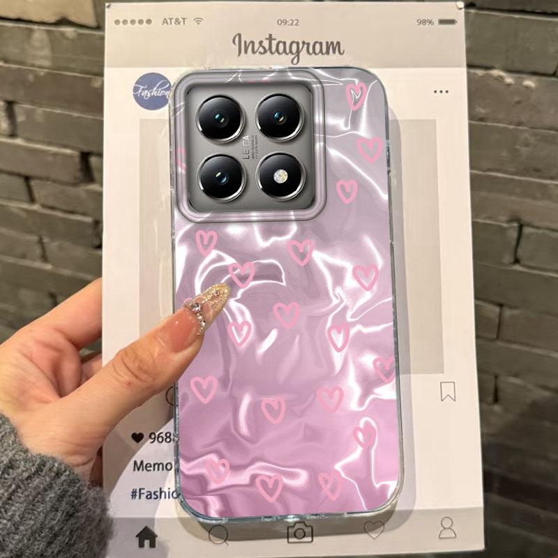 Summer Heart Cherry Girls Water Texture Phone Case For Xiaomi 14T 13T Pro 14Tpro 11 Lite 5G NE Silicone Shockproof Fundas Cover