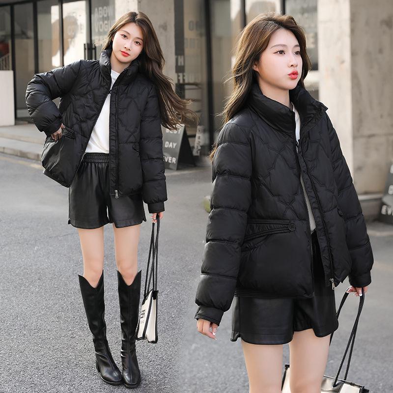 Winter Women's Short Down Cotton Jacket Warm Korean Fashion Stand Up Collar Cotton Jacket