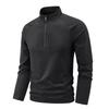 Polo da uomo a maniche lunghe con mezza zip, ad asciugatura rapida, in seta ghiacciata, per fitness e corsa