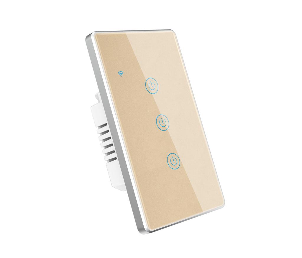 2023 New Arriving Touch Wall Switch Tuya Smart Home Wall Switch US & EU Standard 1/2/3/4 Gang Wall Switch with Metal Bezel
