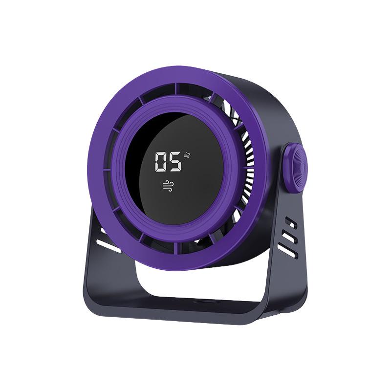 USB Rechargeable Bladeless Desktop Fan with High-Speed Turbine & Digital Display