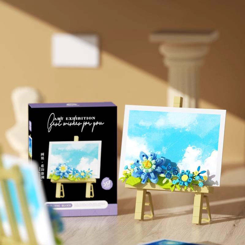 Mattoncini Creativi, Casa sull'Albero Fior di Ciliegio, Mattoncini Eterni, Mazzi di Garofani con Coperchi Protettivi, Giocattoli di Assemblaggio per Bambini