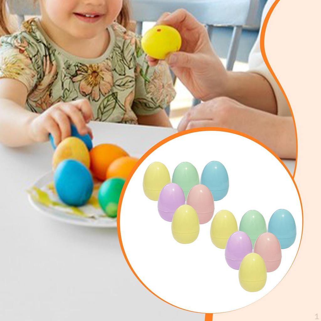 12 Pieces Fillable Easter Eggs Basket Fillers 6cm Toys Party Favors for Candy Filling Group