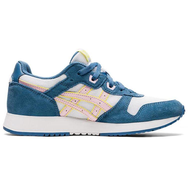 Asics Lyte Classic Denim Stoff Sport Bequeme Low Top Lifestyle Schuhe Damen Sneaker Blau Weiß 1202A112-101