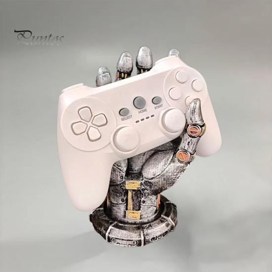 Phone Stand for Gaming Enthusiasts Controller Holder Cyberpunk Mechanical Hand Desktop Cell Painted Accessory Headphone Hanger Resin Gamepad Game