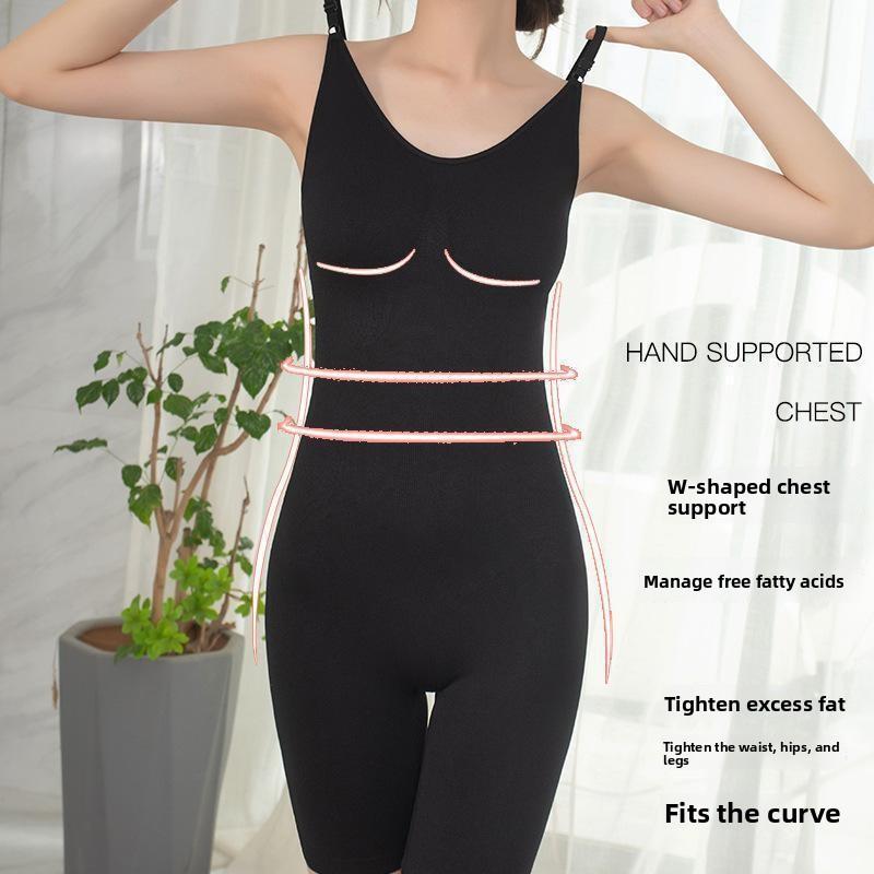 

Новый бесшовный боди с глубоким вырезом на спине для женщин больших размеров, моделирующий боди с плоскими лямками для ног, бодишейпер с контролем живота S чёрный