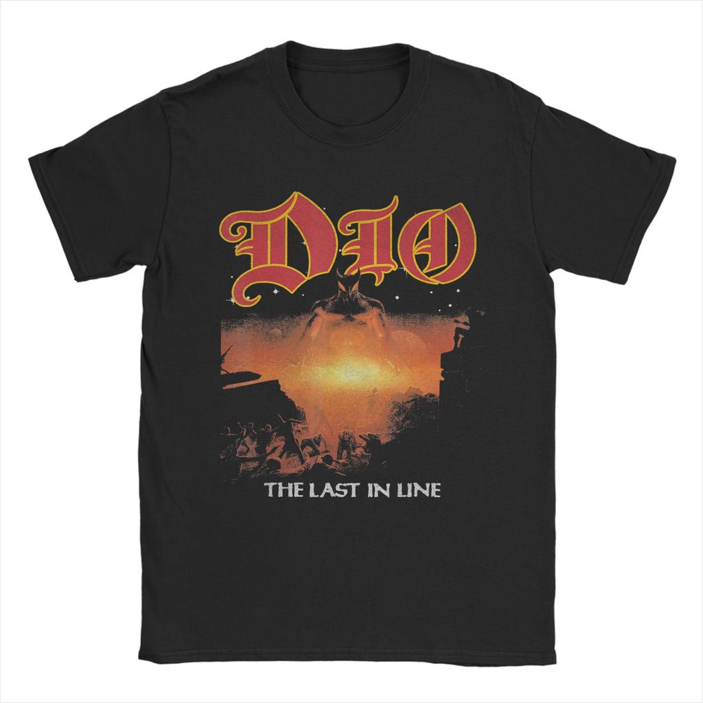 Men TShirt Dio Band Vintage 100 Cotton Tees Short Sleeve  T Shirts Round Collar Clothes Plus Size