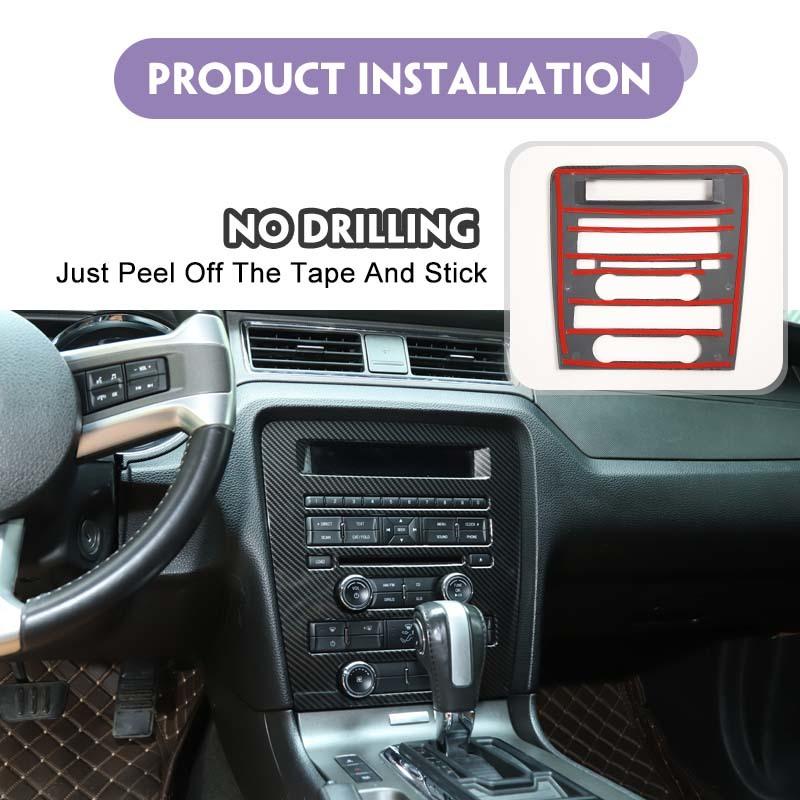 Autocolante de acoperire decorative pentru panoul de navigație cu control central al mașinii, potrivite pentru Ford Mustang 2009-2013, accesorii interioare ABS