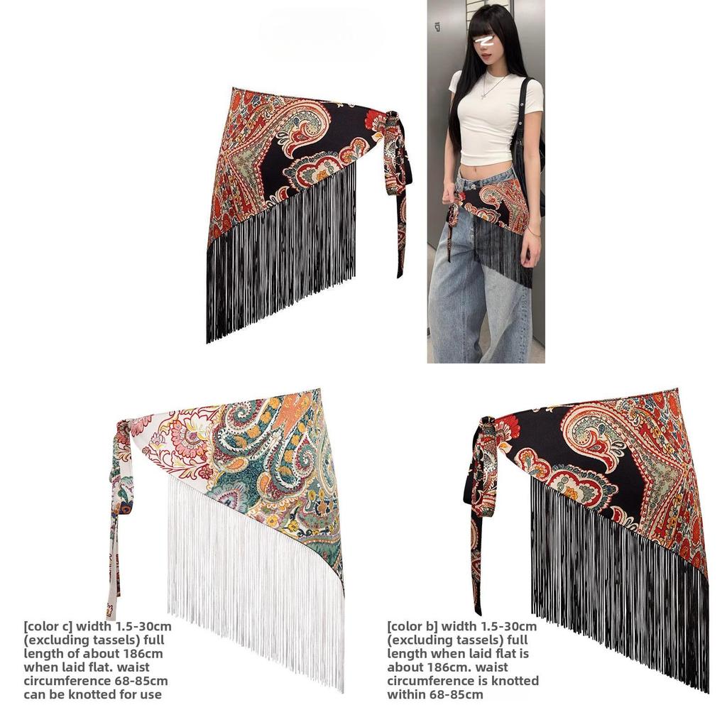 Böhmischer Breiter Taillengürtel Für Damen Mit Bestickten Jeanshosen Und Dreieckstuch Styling