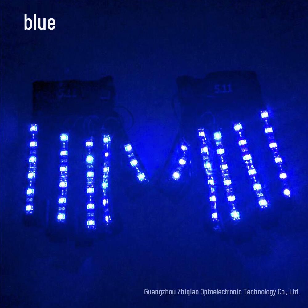 LED Wolverine Handschuhe & Dreifarbige Leuchtbogen-Brille für Bühnen- und Barauftritte