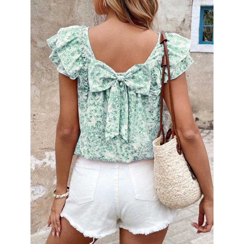 Women's Printing Fashion Loose Short Sleeves Casual Comfortable Tops Women’s