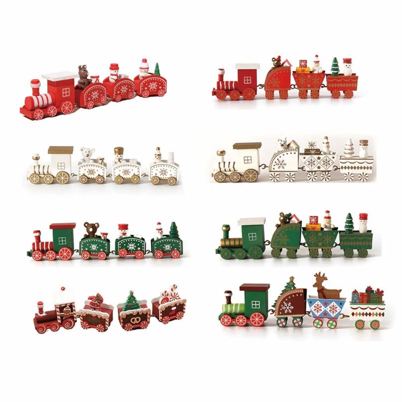 Christmas Wood Train Decoration,Christmas Ornaments With Moving Train,Home Noel,Happy New Year 2026 Gifts