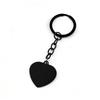 Heart-Shaped Stainless Steel Metal Keychain with Laser Engraving