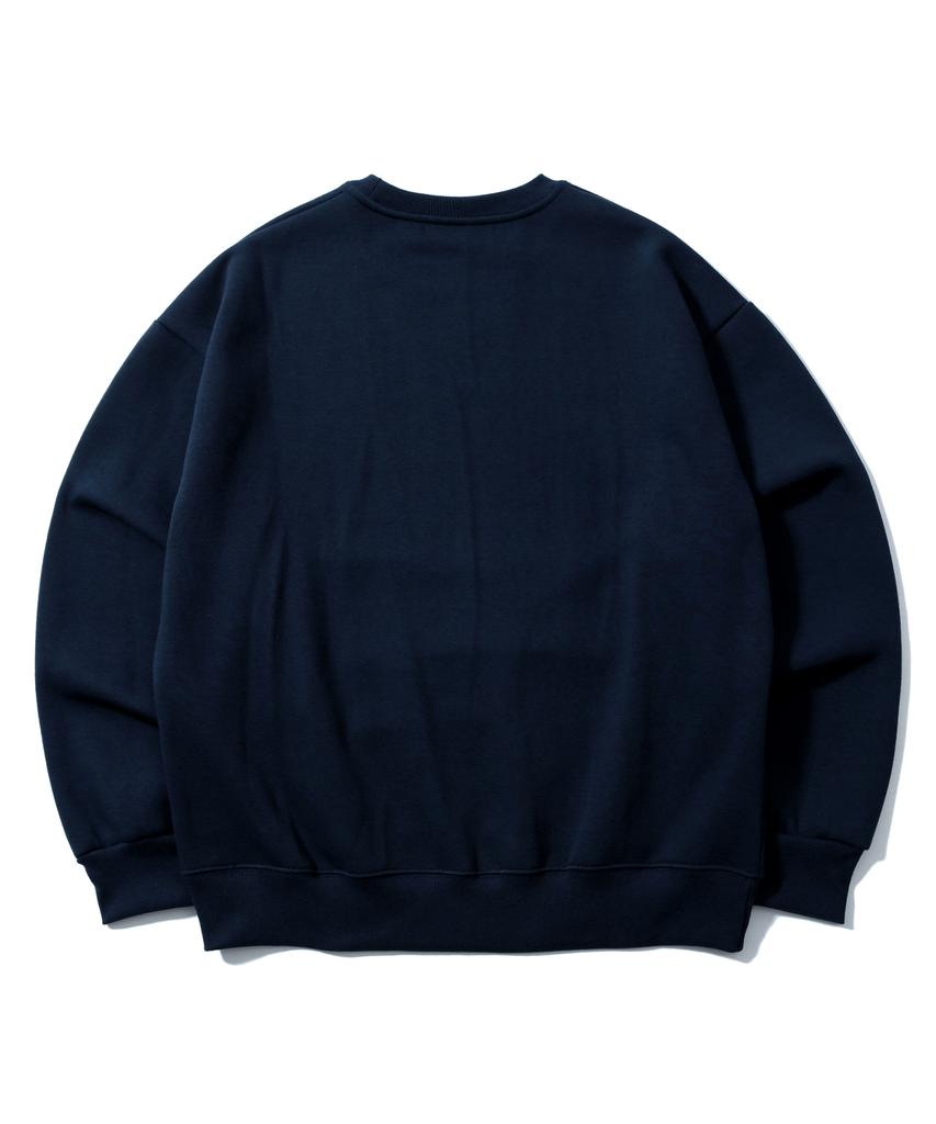 Sseochi410 Curve Logo Sweatshirt Navy