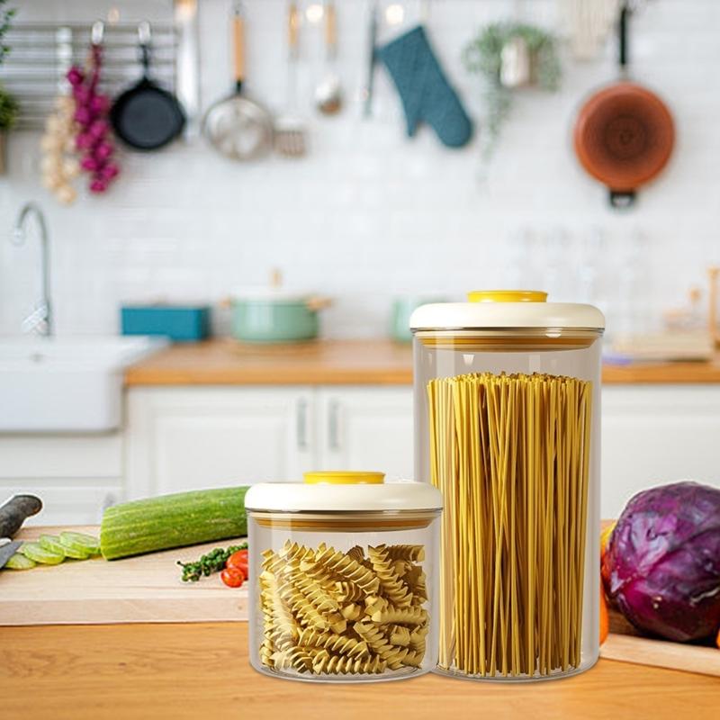 Stackable Kitchen Storage Container Press Lid Vacuum Seal Technology Space Efficient Designs for Food Preservation