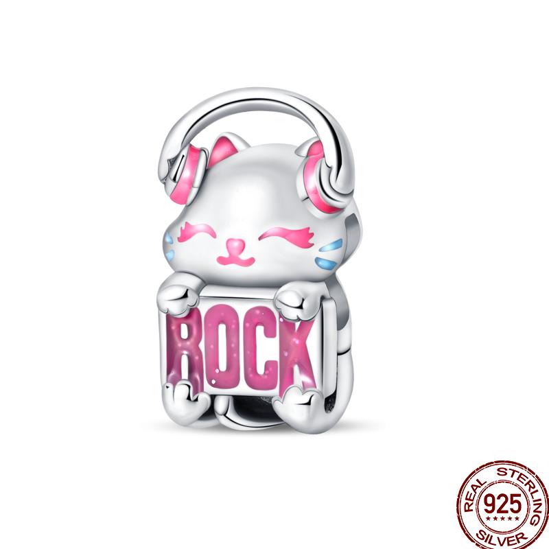 Copper Pet Animal Series Puppy And Kitten Cute Pet Lovely Charm Beads Suitable For 3Mm Original Bracelet Diy