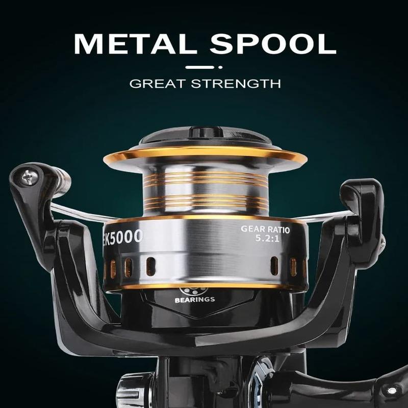 New Professional Ultralight 1000~7000 Series 5.2:1 Gear Ratio 26LB Max Drag CNC Metal Spool Spinning Fishing Reel for Freshwater and Saltwater