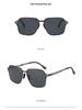 Men's Lightweight Polarized Metal Sunglasses - UV Protection, Black Outdoor Design