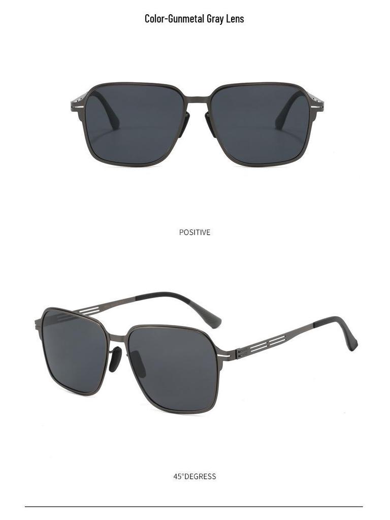 Men's Lightweight Polarized Metal Sunglasses - UV Protection, Black Outdoor Design