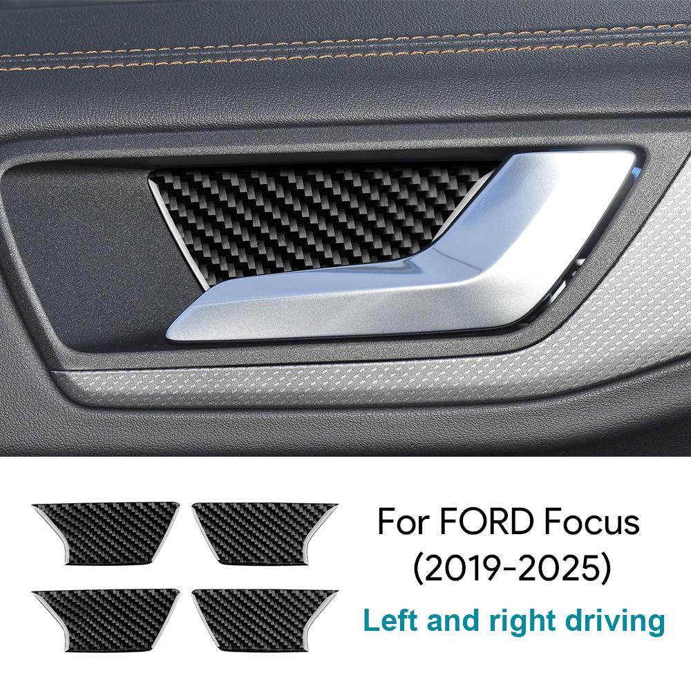 

For Ford Focus/Focus ST 2019 2020 2021 2022 2023 2024 2025 Real Soft Carbon Fiber Sticker LHD Car Interior Door Inner Bowl Frame Only For LHD