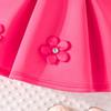 Girls Solid Color Dress Three-dimensional Flower Decoration Princess Dress