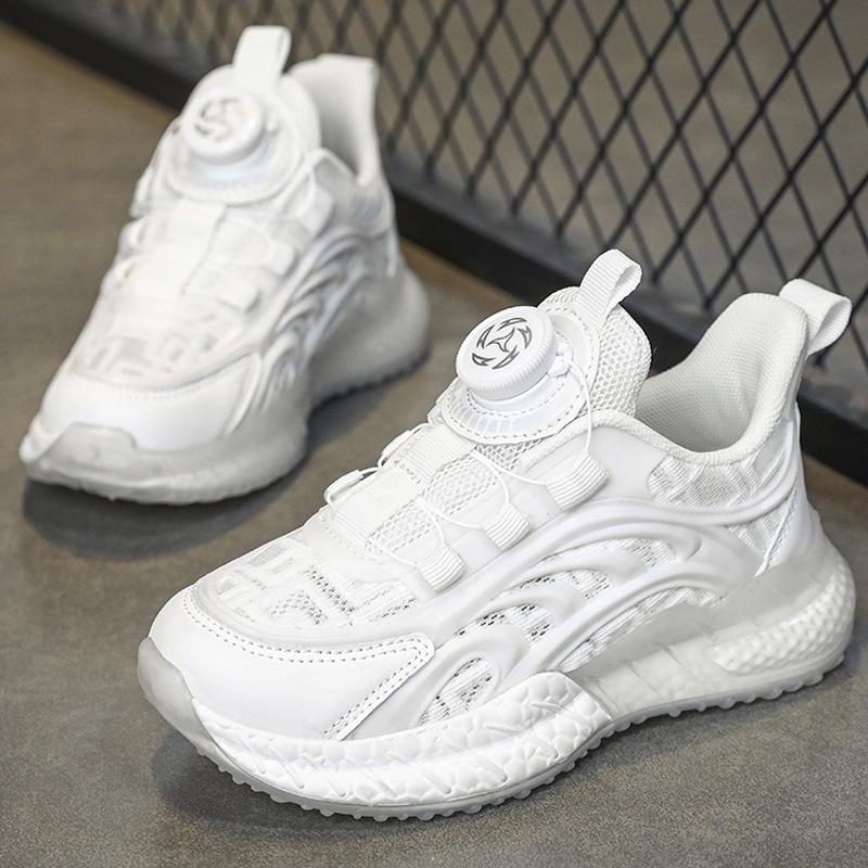 Classmate boys sports shoes 2025 spring and autumn new running shoes summer mesh buttons children's breathable single mesh shoes