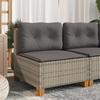 VidaXL Garden Sofa Without Armrests Cushions Grey Wicker, Outdoor Sofa, Garden Seating, Garden Seat, 365906