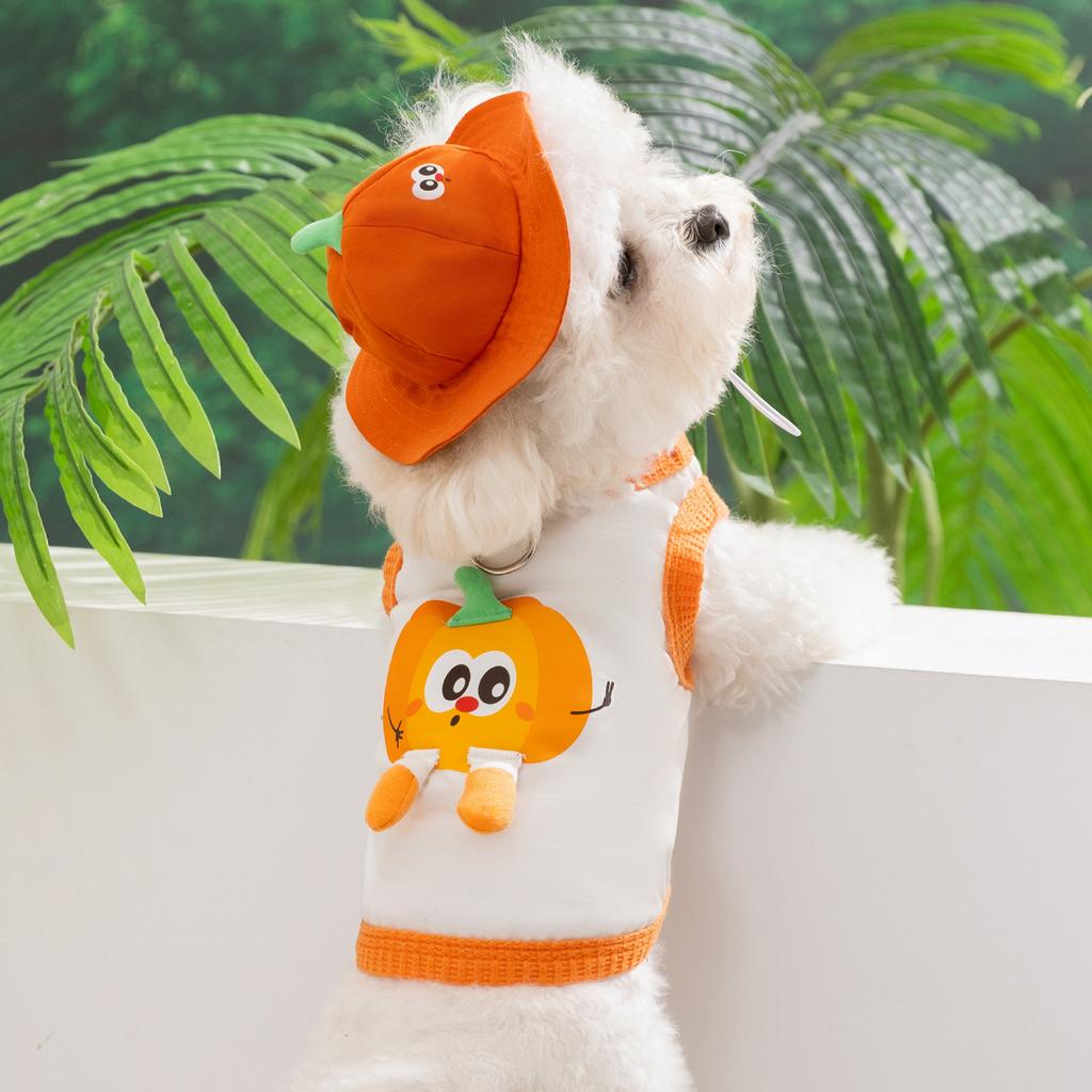 Frühling und Sommer neue Hundekleidung dreidimensionale Puppe gestreifte dünne Weste Katze Haustierkleidung