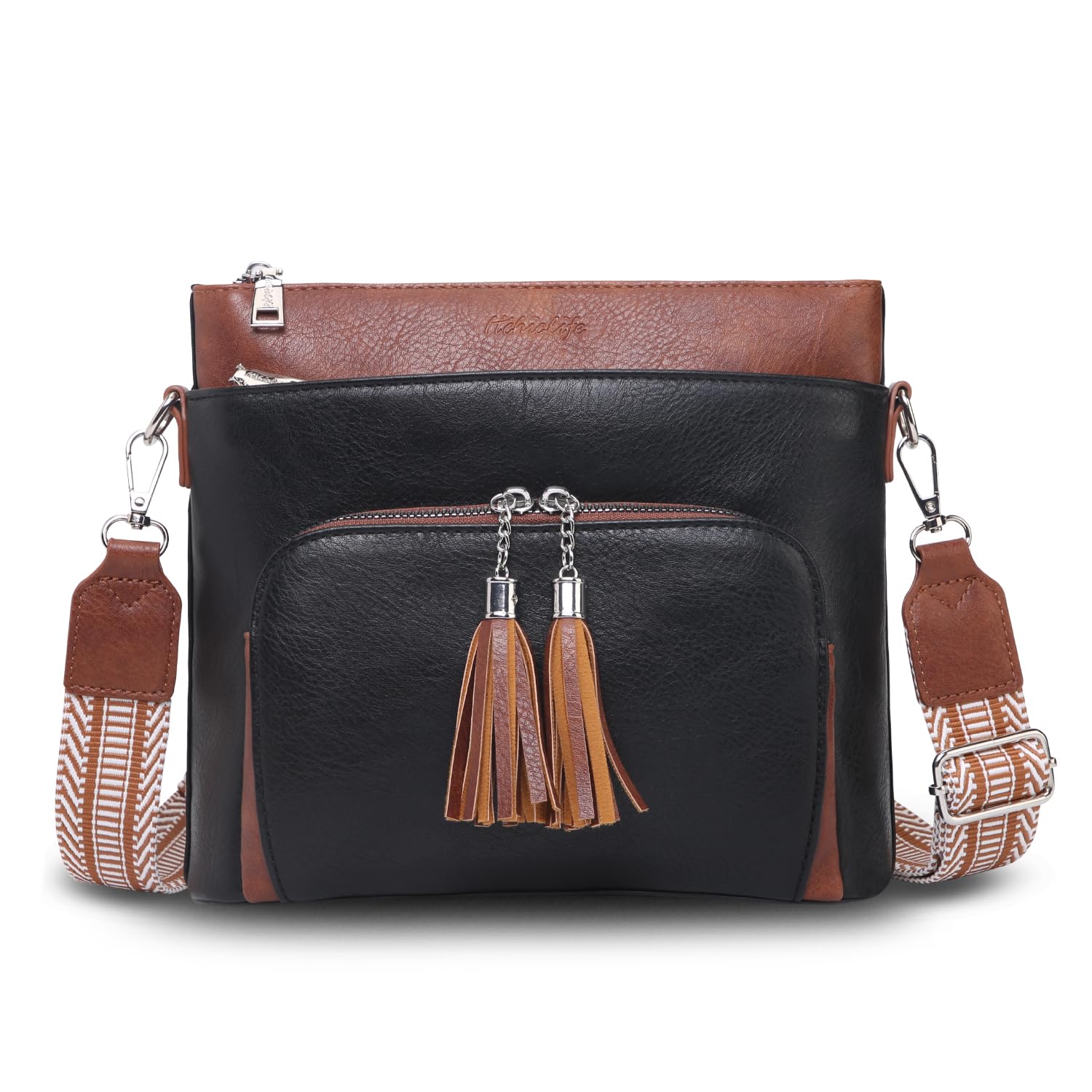 

HiChiclife Women s 2-Way Shoulder Bag, Crossbody Tote Bag, Adjustable Length, Lightweight, Thick Shoulder Strap, Tassel Detail, Popular and Cute,