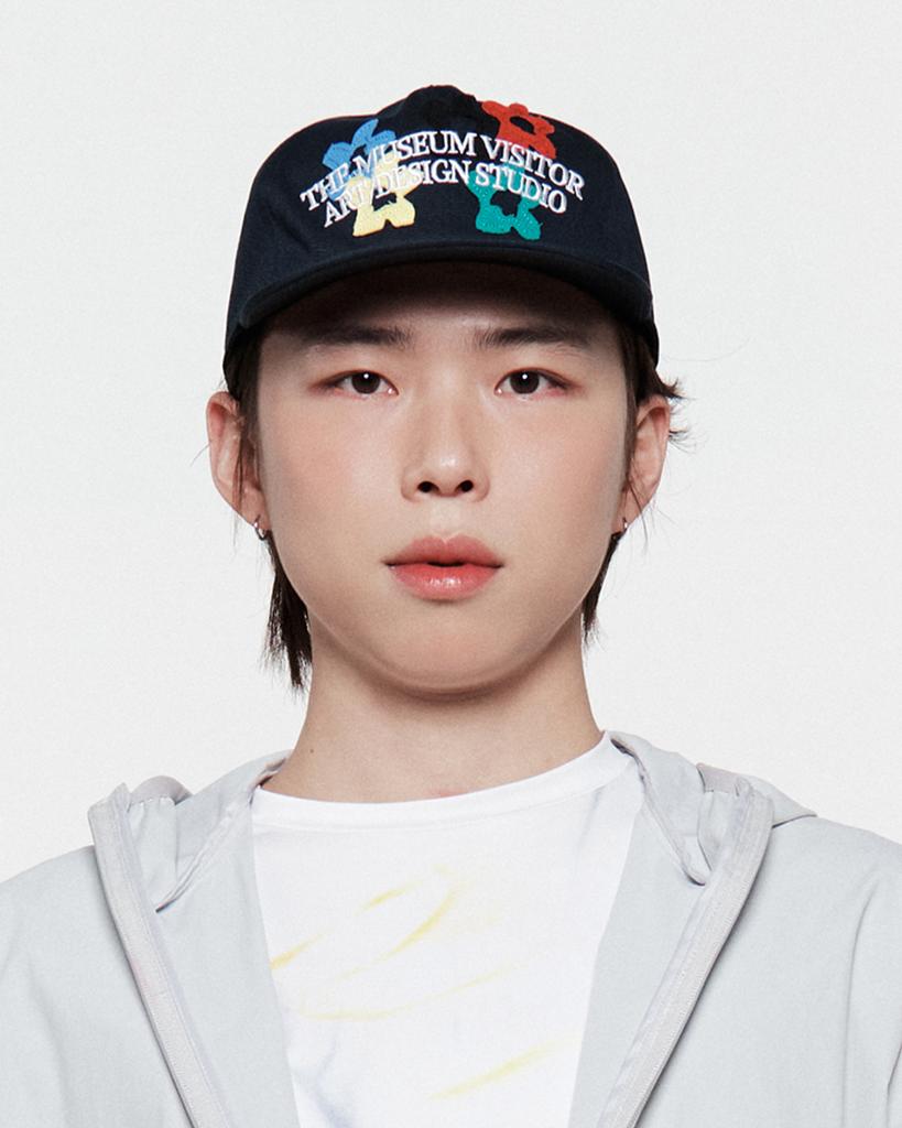 THEMUSEUMVISITOR Five Flower Arch Logo Ball Cap (Deep Navy)