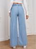 Retro Slängiga Damjeans 2025: Lösa Raka Vida Casual Långa Byxor