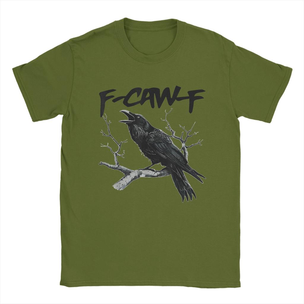 F Caw F Black Bird T-Shirt Beach  Cotton T Shirts For Men's Harajuku Print Tshirt Short Sleeve Classic Top Tees