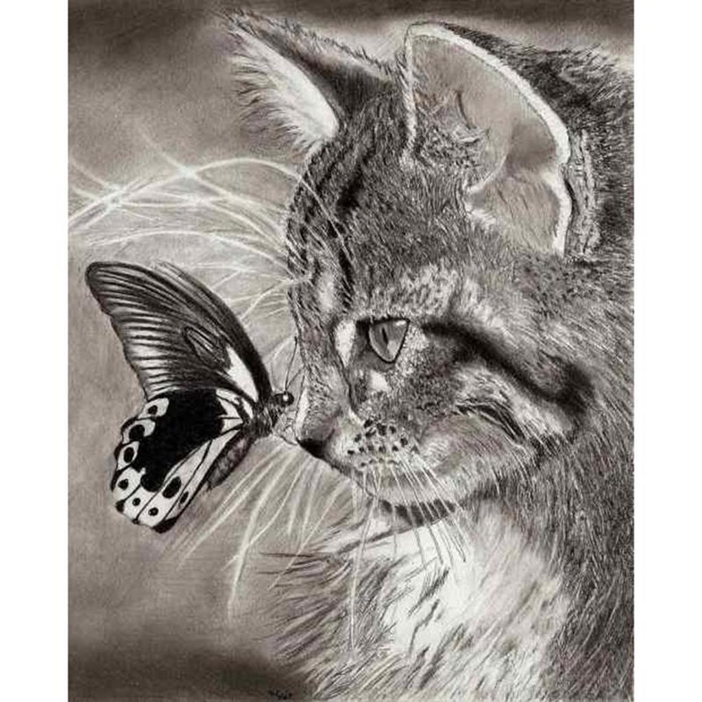 40X50CM Black Cat 5D Diamond DIY Painting Craft Kit Home Decor