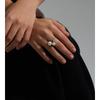 Yhpup Korean Simulated Pearls Cubic Zirconia Adjustable Chic Ring High Quality Stainless Steel Popular Jewelry Wholesale Gift