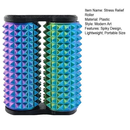 Spiky Grippie Stim Fidget Toy 3D Printed Dual Roller Hand Massager Stress Relief Pain Stimming Tool Bumpy Roller Sensory Toy