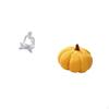 Abstract Pumpkin Thinker Statue Decorative Pillow for Tabletop Living Room Shelf Office Bookshelf