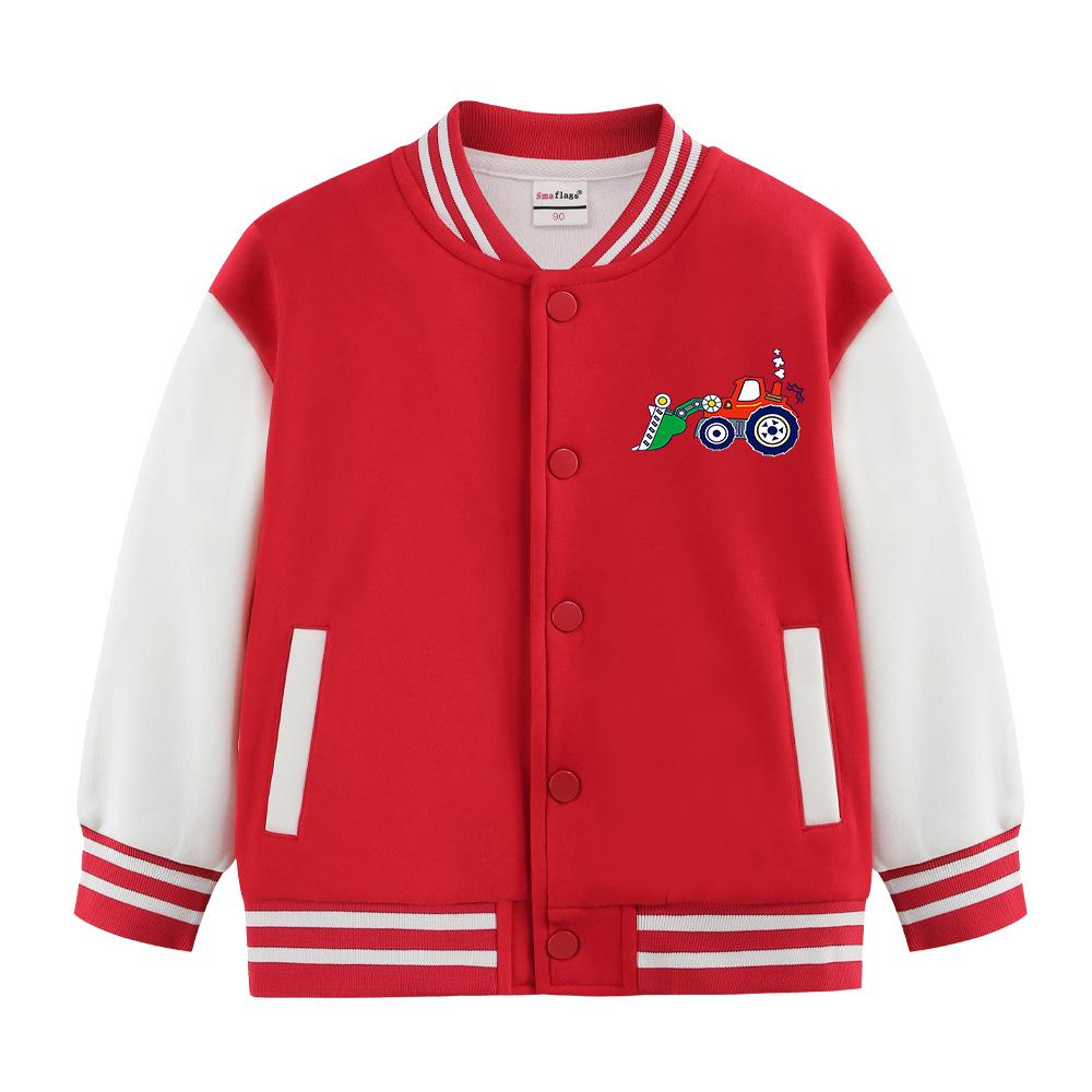 Children's Versatile Baseball Jacket - Spring & Autumn Velvet Cardigan for Boys
