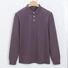 Mens 160 Mercerized Cotton Polo Blouse Mens Leisure T-shirt Mens Long-sleeved Blouse Collar Polo Blouse