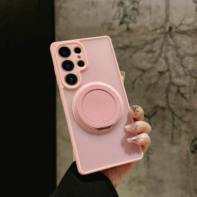Galaxy S25 Ultra Matte Magnetic Rotating Stand Phone Case - High-End Men s Design Samsung A07 розовый