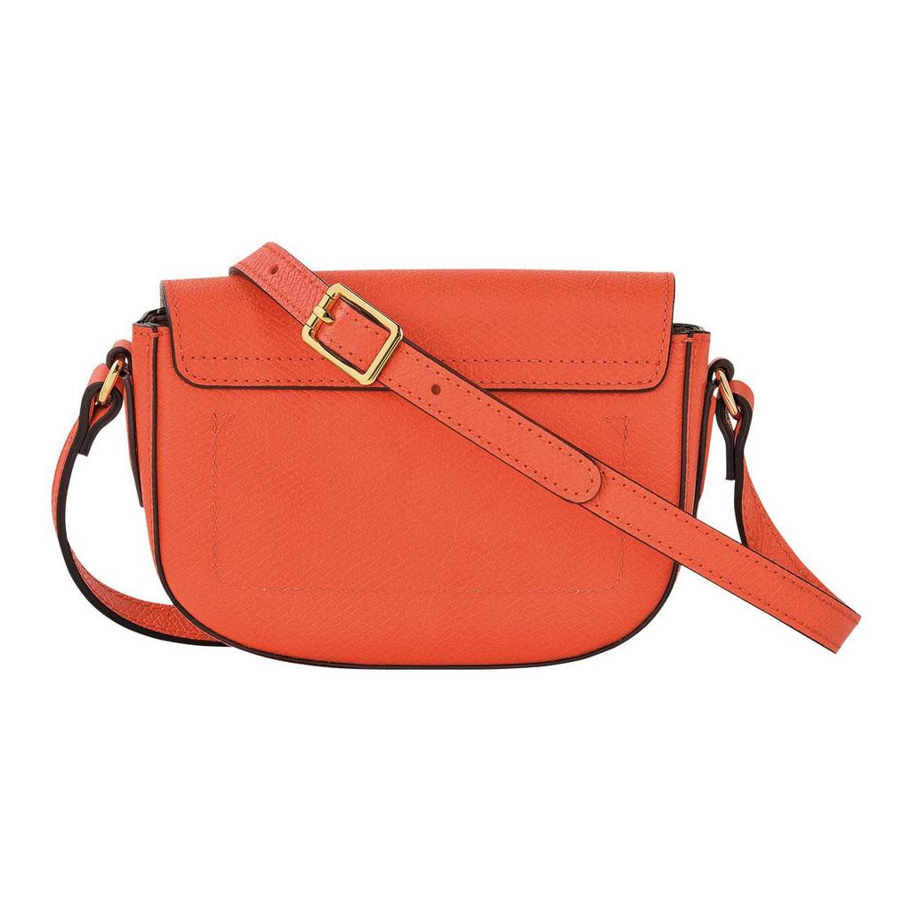 Longchamp Épure Le Pliage Series Snap Closure Adjustable Shoulder Strap Calfskin Saddle Bag Mini Women Shoulder Bag Orange 10165HYZ017