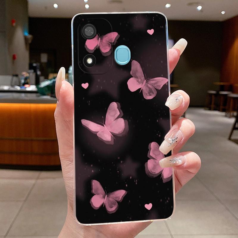 For ITEL A27 LTE / P17 A551L Case Clear Fashion Butterfly Flower Soft TPU Silicone Back Cover For ITEL A27 P17 Pro 4G Phone Case