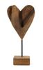 Heart Sculpture Teak Cm 15X10X35