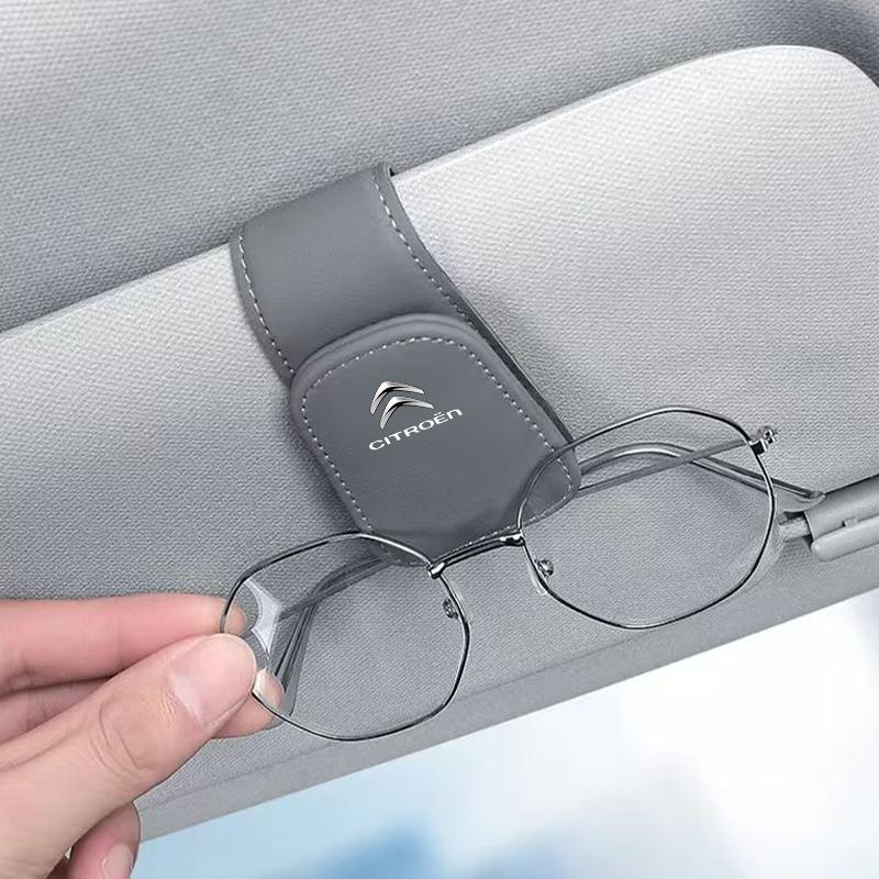 GESW6 Car Glasses Storage Clip Sun Visor Sunglasses Holder For Citroen C5X e-C4 X e-C3 C4 C3 C5 Berlingo C-Elysee C-Crosser C1 C6 DS