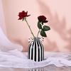 Hand Drawn Ceramic Vase - Striped Cylindrical Design, Used for Living Room Decoration, Pottery, Decorative Ornaments