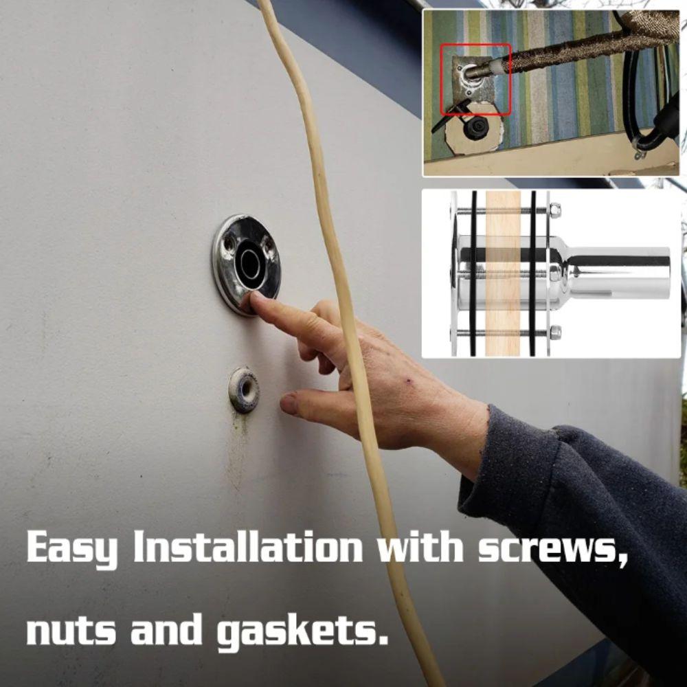 22mm Thru Hull Exhaust Fitting Stainless Steel Hull Skin Fittings Drainage Plug  Vent Heater