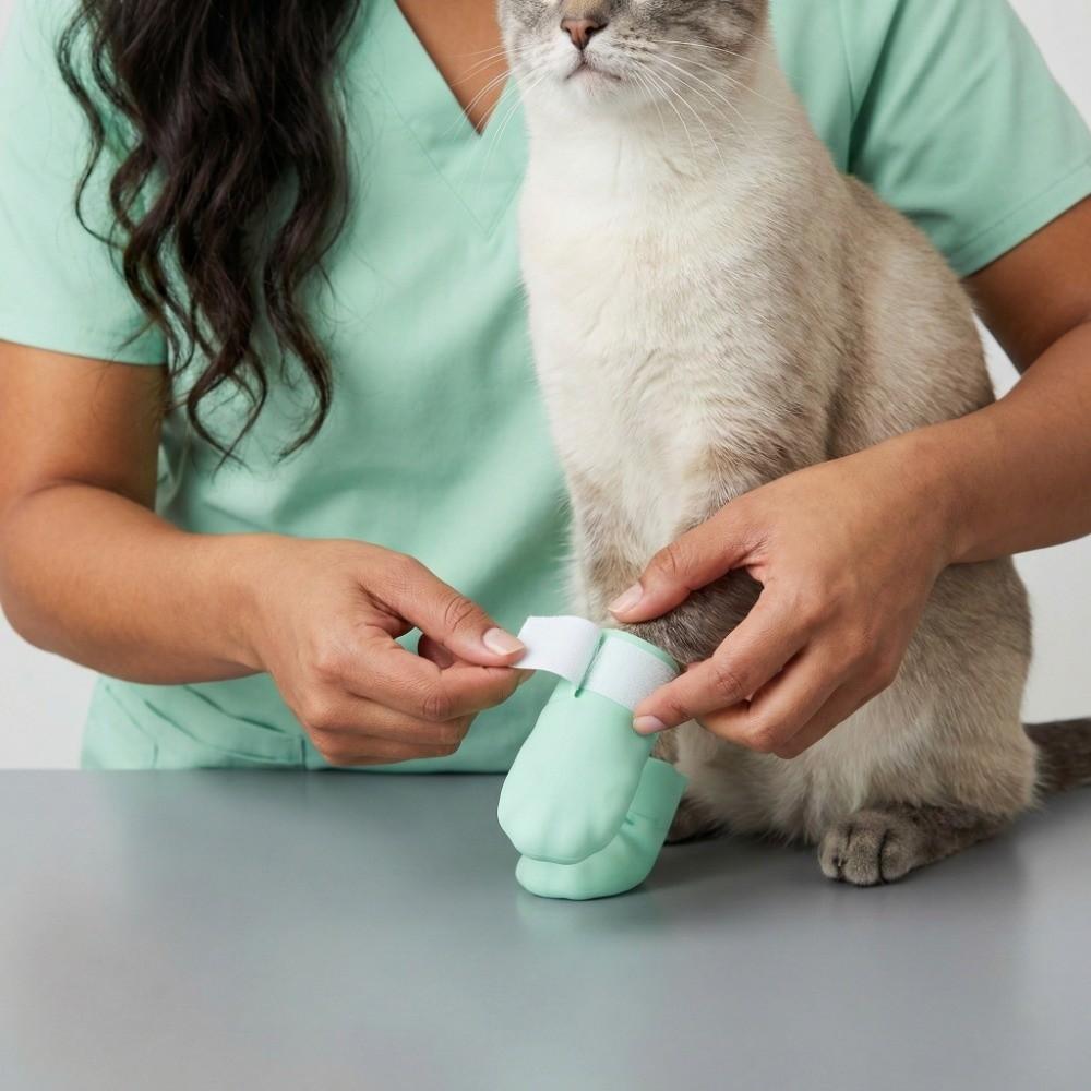 4Pcs Pet Grooming Anti-scratch Cat Foot Covers Small Soft Cat Shoes Protective Comfortable Pet Cleaning Supplies Home