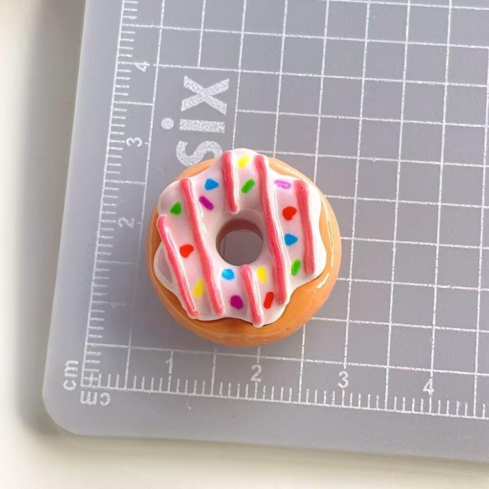 10/100Pcs Resin Donuts Miniatures Flatback Dollhouse Decor Accessories Charms Diy Craft Supplies Scrapbooking