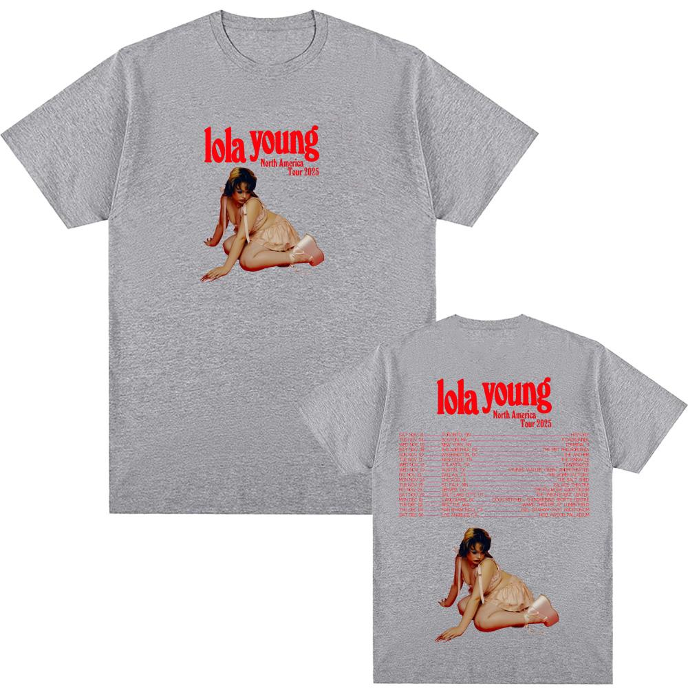LOLA YOUNG Turnéové tričko Grafický potisk Hip Hop Bavlněné tričko Vysoká kvalita Punk Měkké tričko Ropa Hombre Gotické oblečení
