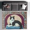 Black and White Cat Vintage Calico Cat Cow Cat Three Kittens Carpet Ceramic Tile Mosaic Style Living Room Bedroom Rug